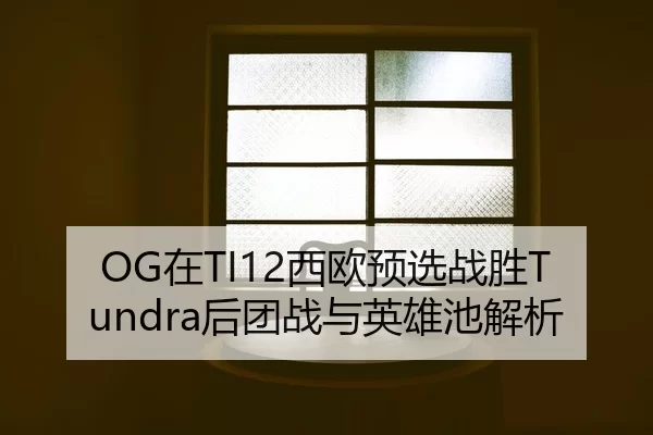 OG在TI12西欧预选战胜Tundra后团战与英雄池解析